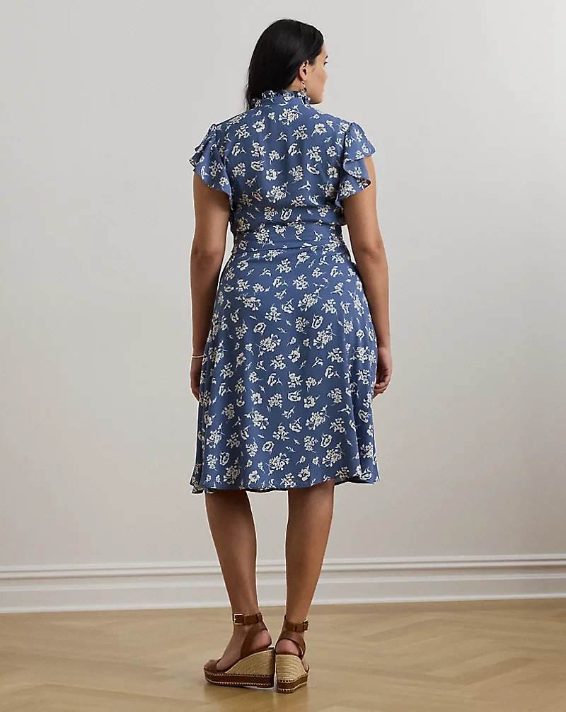 Floral Belted Georgette Shirtdress