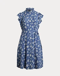 Floral Belted Georgette Shirtdress
