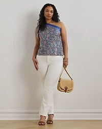 Paisley Twill One-Shoulder Blouse