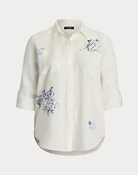 Relaxed Fit Print Roll-Tab Sleeve Shirt