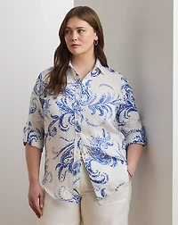 Relaxed Fit Paisley Linen Shirt