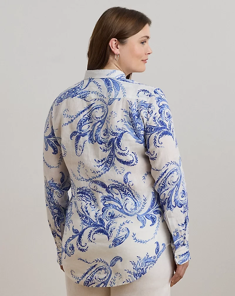 Relaxed Fit Paisley Linen Shirt