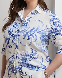 Relaxed Fit Paisley Linen Shirt