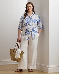 Relaxed Fit Paisley Linen Shirt