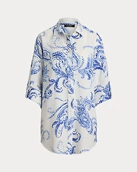 Relaxed Fit Paisley Linen Shirt