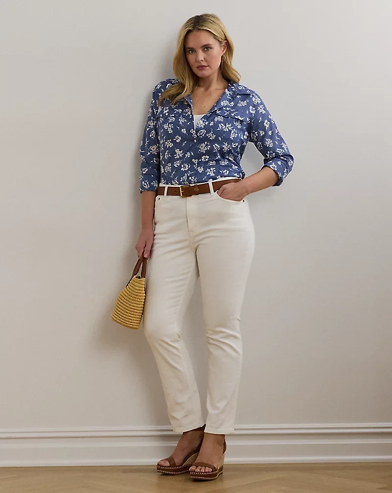 Classic Fit Floral Cotton Voile Shirt