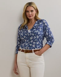 Classic Fit Floral Cotton Voile Shirt