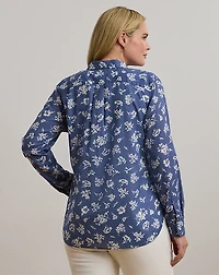 Classic Fit Floral Cotton Voile Shirt