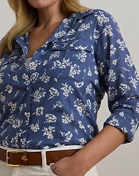 Classic Fit Floral Cotton Voile Shirt