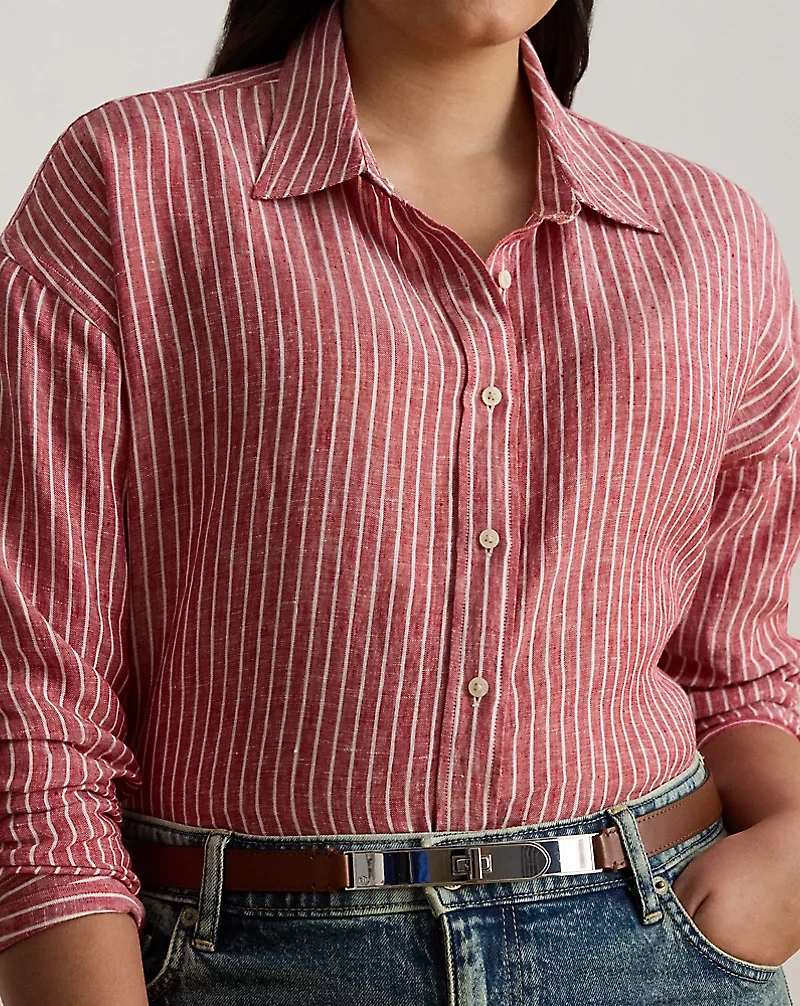 Relaxed Fit Striped Linen Shirt