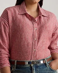 Relaxed Fit Striped Linen Shirt