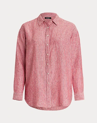 Relaxed Fit Striped Linen Shirt
