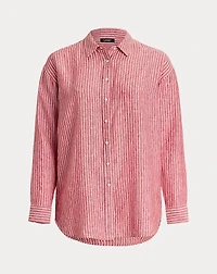 Relaxed Fit Striped Linen Shirt