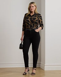 Classic Fit Belting-Print Crepe Shirt