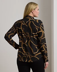 Classic Fit Belting-Print Crepe Shirt