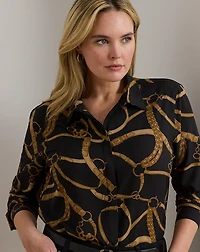 Classic Fit Belting-Print Crepe Shirt