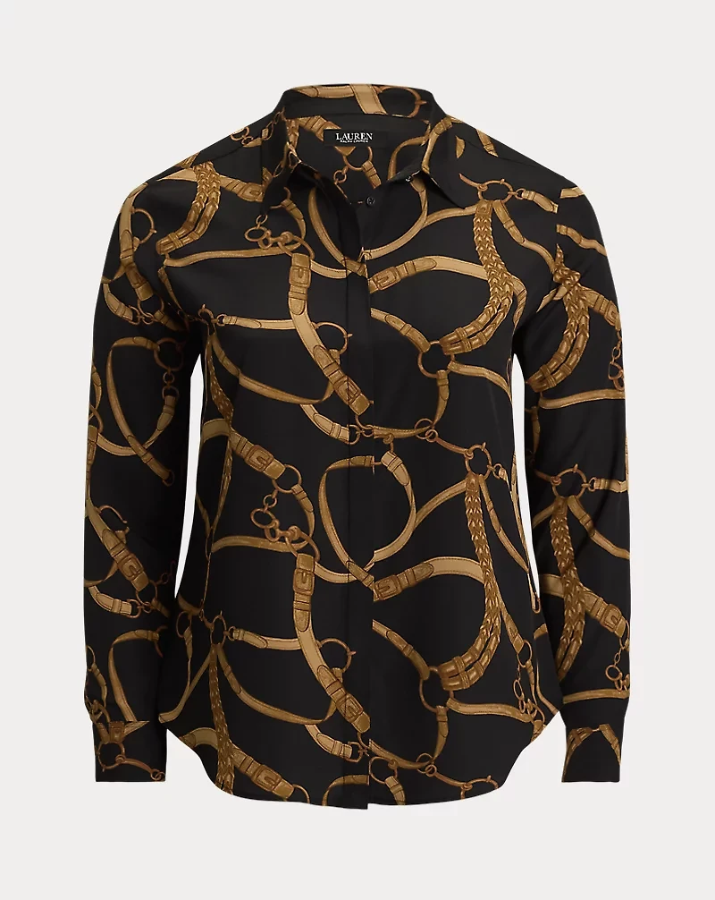 Classic Fit Belting-Print Crepe Shirt