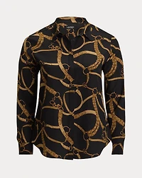 Classic Fit Belting-Print Crepe Shirt