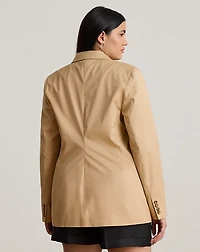 Double-Breasted Cotton Twill Blazer
