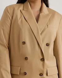 Double-Breasted Cotton Twill Blazer