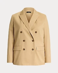 Double-Breasted Cotton Twill Blazer