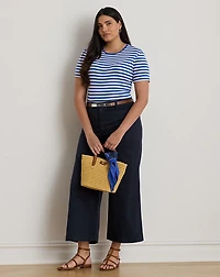 Striped Stretch Cotton Crewneck Tee