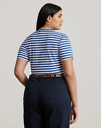 Striped Stretch Cotton Crewneck Tee