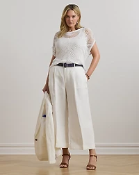 Geo-Motif Mesh Short-Sleeve Sweater