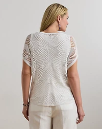 Geo-Motif Mesh Short-Sleeve Sweater