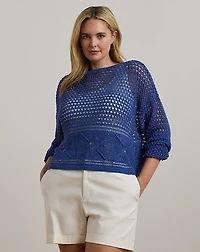 Pointelle-Knit Linen-Blend Sweater