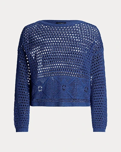 Pointelle-Knit Linen-Blend Sweater