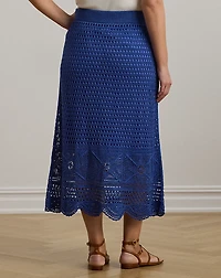 Pointelle-Knit Linen-Blend Sweater Skirt