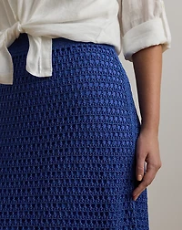 Pointelle-Knit Linen-Blend Sweater Skirt