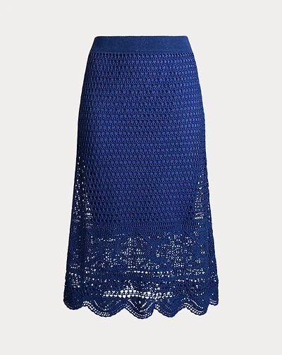 Pointelle-Knit Linen-Blend Sweater Skirt