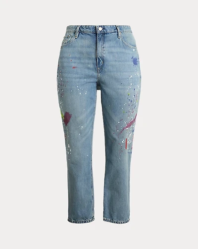 Print Boyfriend Tapered Ankle Jean
