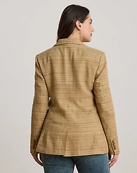 Herringbone Linen-Blend Tweed Blazer