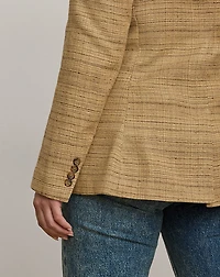 Herringbone Linen-Blend Tweed Blazer