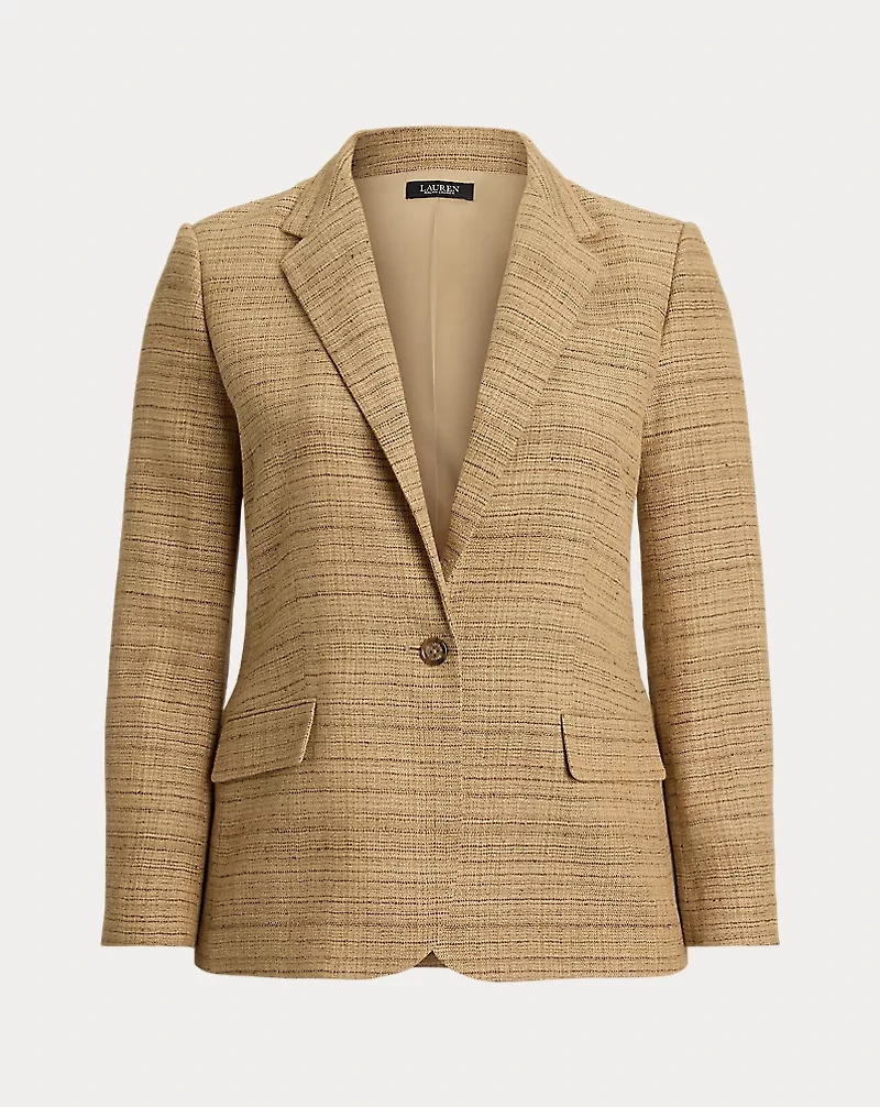 Herringbone Linen-Blend Tweed Blazer