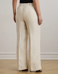 Linen-Blend Twill Wide-Leg Pant