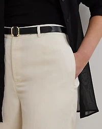 Linen-Blend Twill Wide-Leg Pant