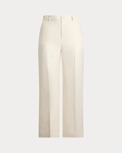 Linen-Blend Twill Wide-Leg Pant