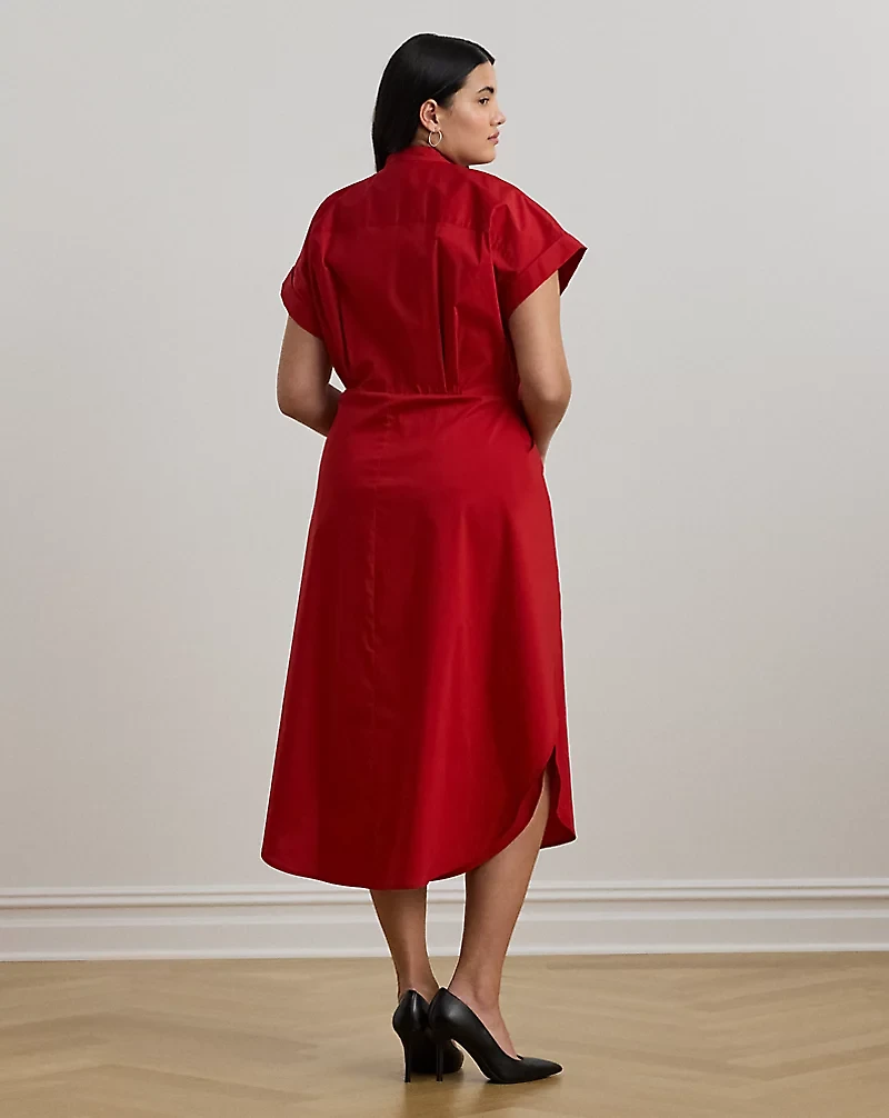 Tie-Front Cotton-Blend Shirtdress