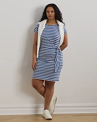 Striped Tie-Front Jersey Dress