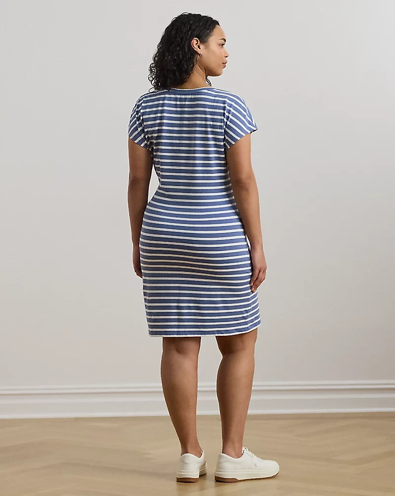 Striped Tie-Front Jersey Dress