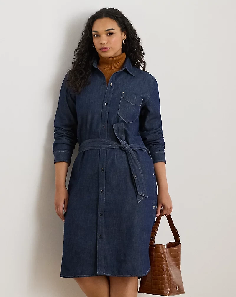 Belted Denim Shirtdress