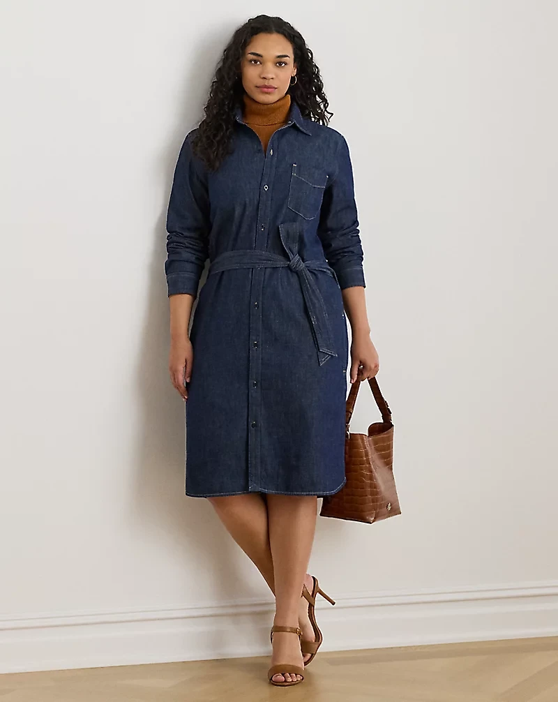 Belted Denim Shirtdress