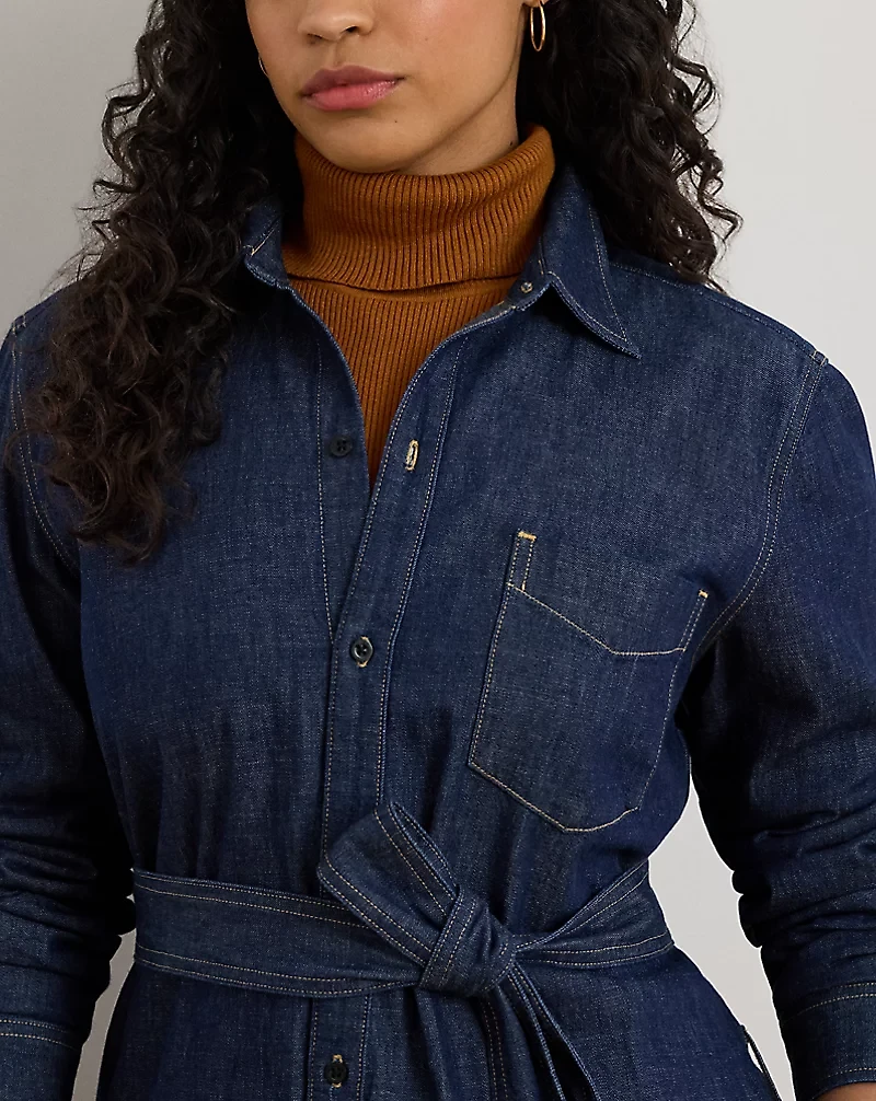 Belted Denim Shirtdress