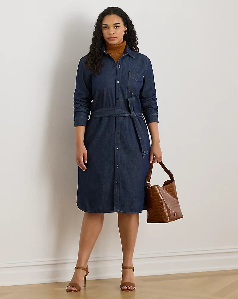Belted Denim Shirtdress