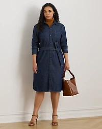 Belted Denim Shirtdress