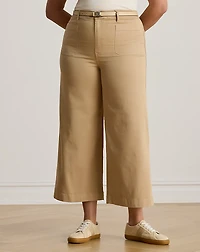Stretch Chino Wide-Leg Cropped Pant